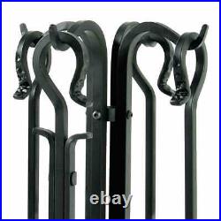 Pilgrim 5 Piece Forged Hearth Fireplace Toolset Matte Black