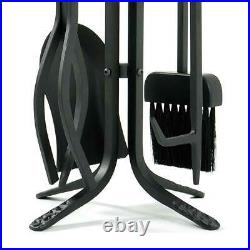 Pilgrim 5 Piece Forged Hearth Fireplace Toolset Matte Black