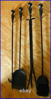 Pilgrim 5 Piece Large Hearth Fireplace Tool Set Vintage Iron, Heavy Duty