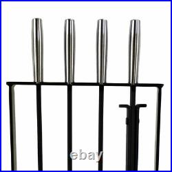 Pilgrim 5 Piece Modern Fireplace Toolset Matte Black