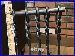 Pilgrim 5 Piece Soldiered Row Fireplace Toolset Vintage Iron Woodstove Tools