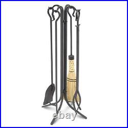 Pilgrim Forged Iron Fireplace Tool Set Black 33, Tall