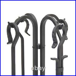 Pilgrim Forged Iron Fireplace Tool Set Black 33, Tall