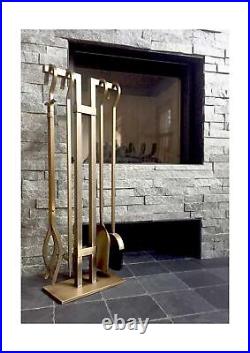 Pilgrim Home and Hearth 18086 Sinclair Fireplace Tool Set, Burnished Brass, 2
