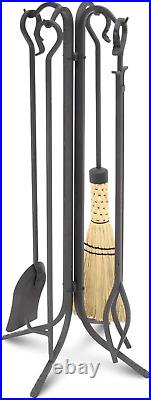 Pilgrim Home and Hearth Pilgrim Forged Iron Fireplace Tool Set Black 33, Tall