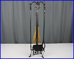 Pilgrim hand forged iron hearth fireplace tool set, art & crafts / lodge style