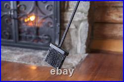 Plow & Hearth 5 Piece Hand Forged Iron Compact Fireplace Tool Set Poker Tongs x