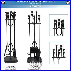 Plymouth 5-Piece Fireplace Tool Set, Square Base