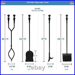 Plymouth 5piece Fireplace Tool Set Square Base