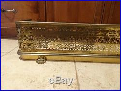 RARE Vintage Brass Fireplace Fender Ex Long 62 Can attach Fireplace Tool Sets