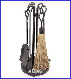 Raised Hearth Fireplace Tool Set, in Vintage Iron Finish