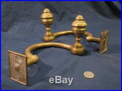 Rare Set Antique Fireplace Jamb Hooks for fireplace tools. Large 1890 Bronze