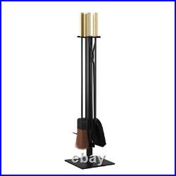 SEI Furniture Vancedale Modern Fireplace Tools in Gold/Black (Set of 4)