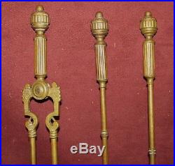 Set Antique Victorian Fireplace Tools