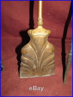 Set Antique Victorian Fireplace Tools