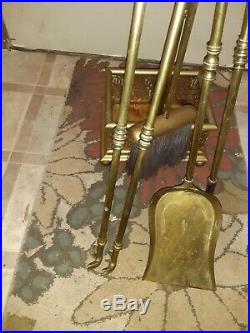 Set Of MID Century Modern Brass Golf Club Fireplace Tools