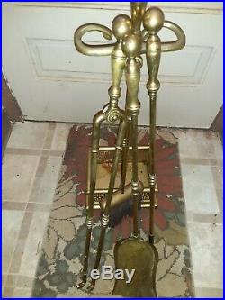 Set Of MID Century Modern Brass Golf Club Fireplace Tools