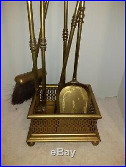 Set Of MID Century Modern Brass Golf Club Fireplace Tools