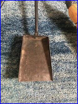 Set Vintage Wrought Iron Fireplace Tools Poke Broom Shovel Hand forge antique