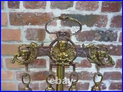Set chimney servant brass with tools ornate angels