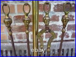 Set chimney servant brass with tools ornate angels