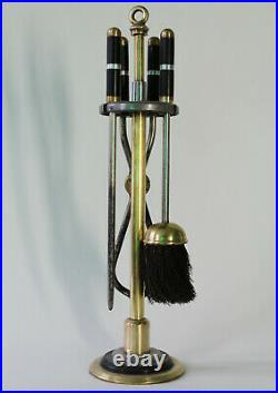 Set of Small Art Deco Fireplace Tools on Stand with Bakelite Detail