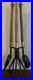 Seymour Mid Century Modern Long Handle 4 Piece Fireplace Tools Metal Brass Wood