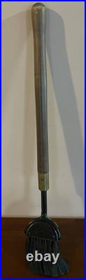 Seymour Mid Century Modern Long Handle 4 Piece Fireplace Tools Metal Brass Wood