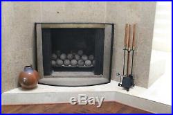 Seymour Vtg Mid Century Danish Modern Walnut Wood Fireplace Tripod Tools Set