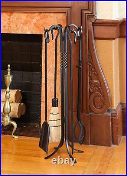 Shepherd'S Hook II, 33-In 5-Piece Fireplace Tool Set WR-21-33, Black