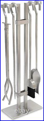 Sinclair Fireplace Tool Set, 29 Tall, Brushed Stainless Steel (18081)