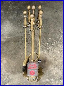 Solid Brass / Bronze  Fireplace (4)tool Set, Nice