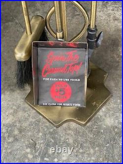 Solid Brass / Bronze  Fireplace (4)tool Set, Nice