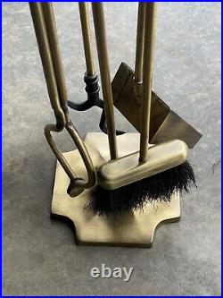 Solid Brass / Bronze  Fireplace (4)tool Set, Nice