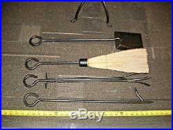 Stoll Bronzed Iron 5 Piece Twisted Rope Fireplace Tool Set