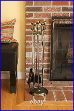 Sutton 5-piece Fireplace Tool Set, Antique Brass Antique Brass