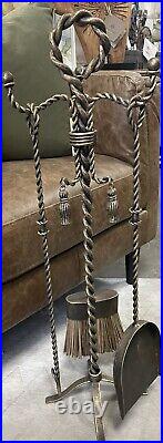 Twisted Iron Fireplace Tool Set