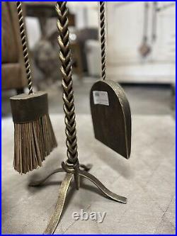 Twisted Iron Fireplace Tool Set