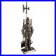 Unbranded 3-Piece Fireplace Tool Set+Medieval Knight Stand 29 Antique Bronze