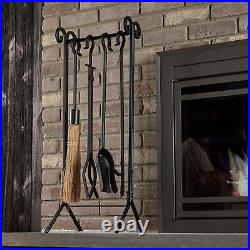 UniFlame 5 Pc. Black Heavy Weight Inline Fireplace Tool Set, F-1111, New S2
