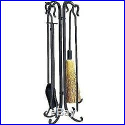 UniFlame F-1128 Heavy Weight Wrought Iron 5-Piece Rustic Fireplace Tool Set