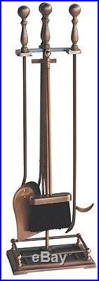Uniflame Satin Copper Fireplace Tools 5-pc Set with Dancing Lady Base F-1375