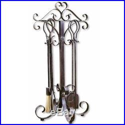 Uttermost Daymeion Metal Fireplace Tools in Cocoa Brown (Set of 5)