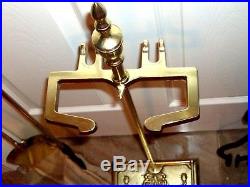 VINTAGE 5 pcs Fireplace Tools Set Gilded Golden Plated Brass Dancing Muse Stand