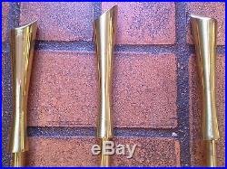 VINTAGE MIDCENTURY MODERN FIREPLACE TOOLS BRASS SET OF 4 PIECES