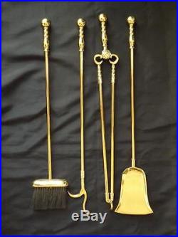 Virginia Metalcrafters Harvin Solid Brass Fireplace 5 Piece Tool Set 1500a