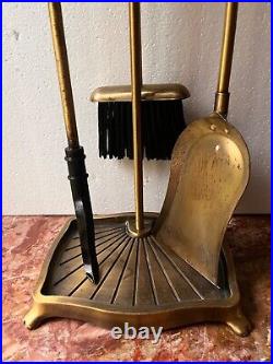 VTG BRASS FIREPLACE TOOL SET 4 Pc set Taiwan 33