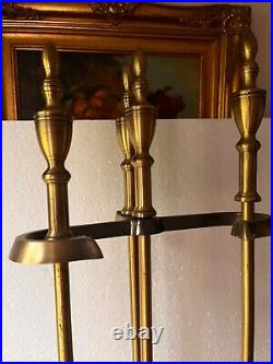 VTG BRASS FIREPLACE TOOL SET 4 Pc set Taiwan 33