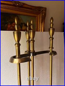 VTG BRASS FIREPLACE TOOL SET 4 Pc set Taiwan 33