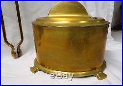 VTG MIDCENTURY 5 PC NELSON HEARTH BRASS FIRE PLACE TOOL KIT SET with SMUDGE POT